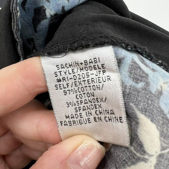 SACHIN + BABI Black Floral Mini Dress Sz 4 Textured Sheath Anthropologie - Picture 4 of 4